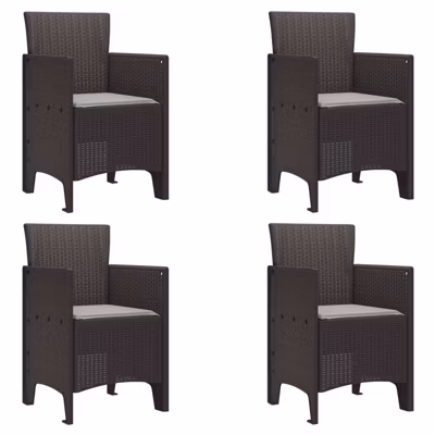 Chaise de jardin 4 pcs Marron 53 x 49 x 85 cm Polypropylène vidaXL