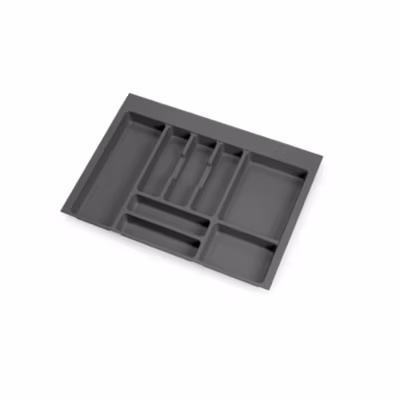 Emuca Range-couverts Optima pour tiroir universel, module 700mm, Plastique, Gris antracite