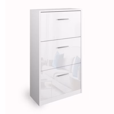 Vicco Meuble à chaussure Blanc Haute brillance 59x105cm