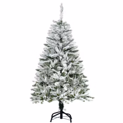 Sapin de Noël artificiel aspect enneigé dia. 70 x 120H cm 200 branches épines imitation Nordmann grand réalisme