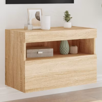 Meuble TV mural avec LED-Banc TV-Meuble Télé chêne sonoma 60x30x40 cm vidaXL 952070