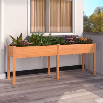 vidaXL Jardinière avec doublure marron 203x53x76 cm bois massif sapin 364240