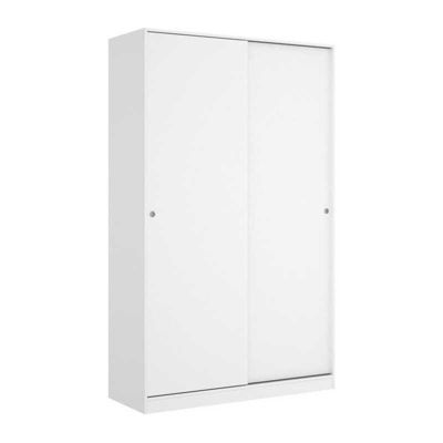 Armoire de chambre blanche 2 portes coulissantes 120 x 50 x 204 cm AUCUNE