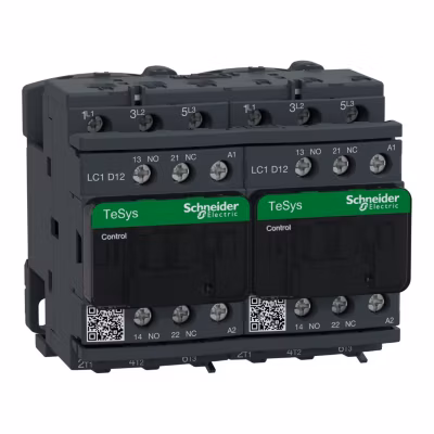 Lc2d12e7 Schneider – Contacteur Inverseur Tripolaire – 3no – 12a – Bobine 48vca – Vis