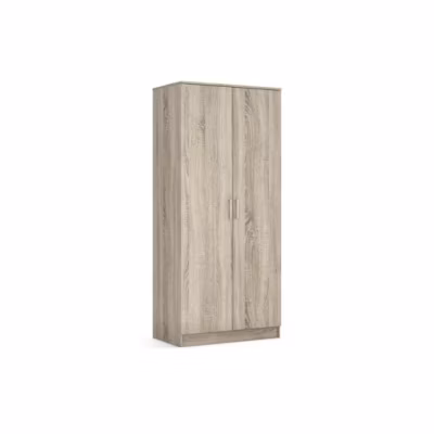 Armoire 2 portes REY coloris chene sonoma  80 x 180 x 50 cm