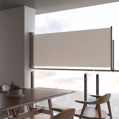vidaXL Auvent Latéral Rétractable de Patio 100×300 cm Blanc Cassé Brise-vent 45185