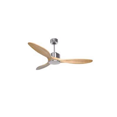 Modulo de KlassFan – Super destratificateur et ventilateur DC 132 cm Chrome pales bois sans Lumière  25 à 40 m²