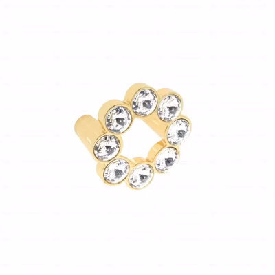 Boutons pour meubles en zamac et cristal Entraxe 32 plaqué or