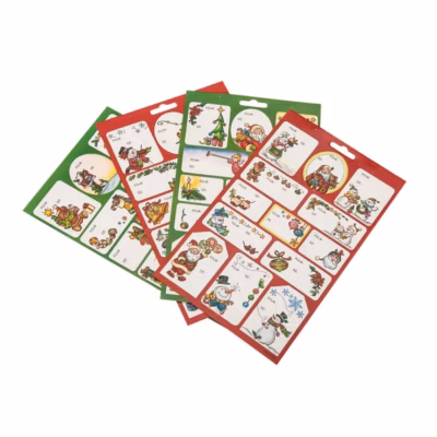 Planches de 48 ou 52 étiquettes cadeaux autocollantes – feeric lights & christmas