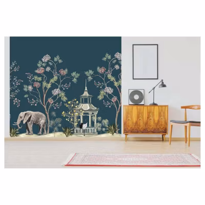 Papier peint intissé TONNELLE FLEURIE 300 x 270 cm (LxH) – Tapisserie murale panoramique XXL, Made in France par Scenolia