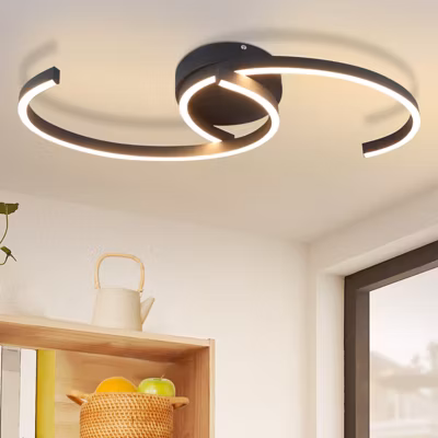 ZMH Plafonnier LED 24W Moderne Noir avec Éclairage Orientable 3000K Blanc Chaud