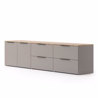 Vicco Meuble-paroi Grège 3 parties