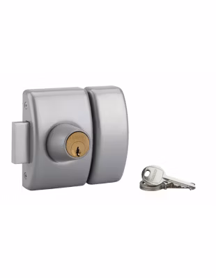 Verrou double entrée Design 5 pour porte d&rsquo;entrée, cylindre 50mm, acier, 3 clés, argent – THIRARD
