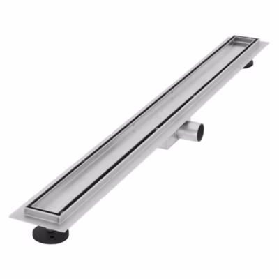 Caniveau de Douche 90 cm 2en1 à Carreler, Argent, Acier Inoxydable