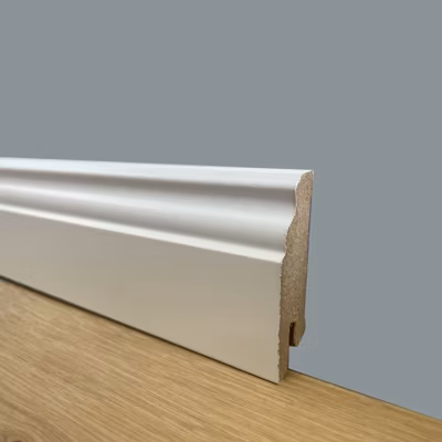 96ml de PLINTHE DUCAL PLINTH en FIBRE DE BOIS COMPACT 60X15 BLANC