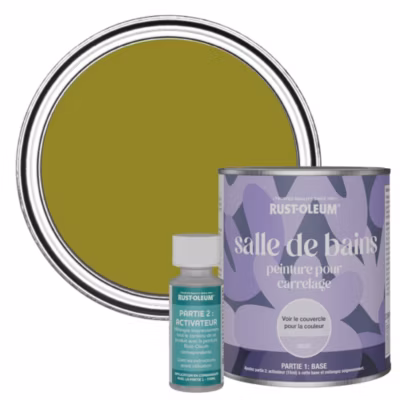 Peinture Verte Résistante à l&rsquo;eau pour Carrelage de Salle de Bain, Finition Mate – RUST-OLEUM – Olive marinée 750ml