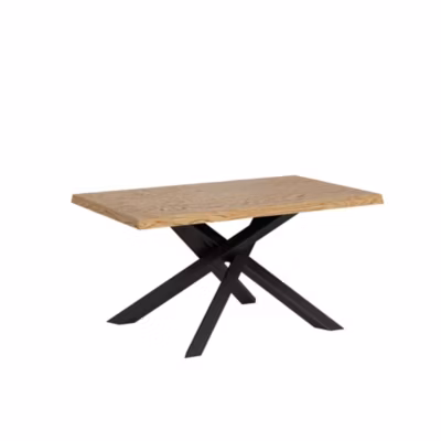 Table extensible 90×140/240 cm Versalux chêne écorcé pieds anthracite
