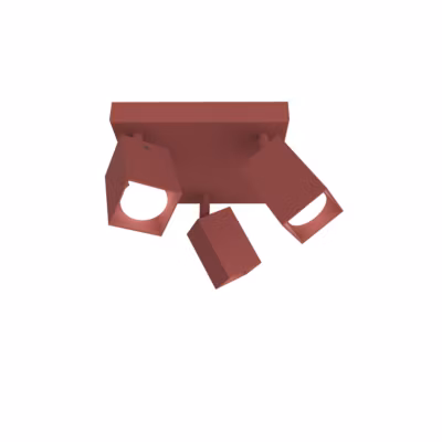 LUMICOM – BRINCK Q Plafonnier, 3X GU10, max 33W, métal, rouge cowhide, L.25cm