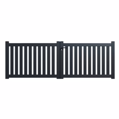 Portail alu battant ajouré en kit dim. L.3500 (entre piliers) X H.1200 mm  Gris (RAL 7016)