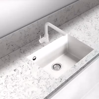 Évier sous-plan 1 Cuve 69x40x20cm R5mm – Quartz Blanc – Quadra BE FRÉCAN
