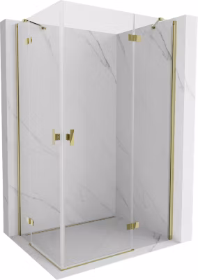 Mexen Mist-H Duo cabine de douche pivotante droite 70 x 90 cm, transparent, or – 8A5-070L-090P-50-00