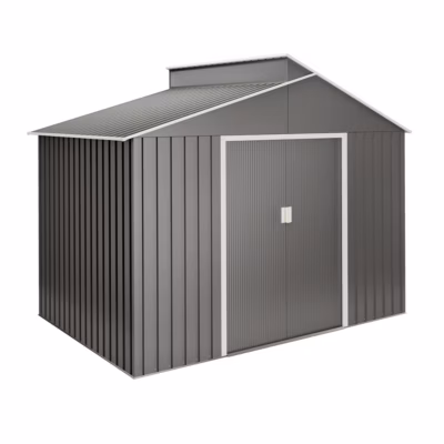 Abri de Jardin Métal 5,44 m² Latte – Couleur métallisée résistante – Avec Fenêtre – Porte coulissante double