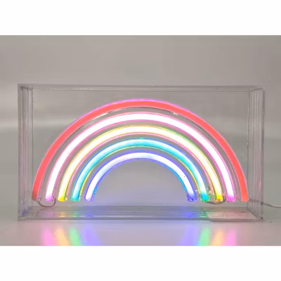 Panneau LED I-Total XL2764 Rectangulaire avec prise USB idéal pour Chambre Motif ARC-EN-CIEL, Décoration