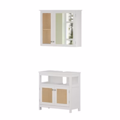 Vicco Ensemble de meubles de salle de bain Blanc 2 parties