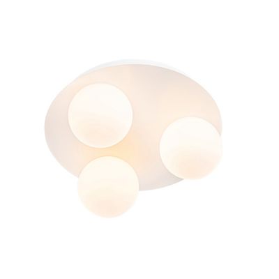 Plafonnier de salle de bain moderne blanc 3 lumières – Cederic