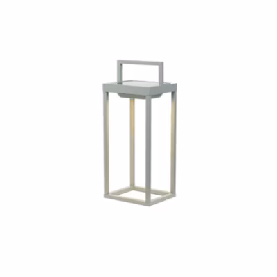 Zafferano – Lanterne solaire à 2 LED, 37,3 cm – Lampe murale et de table à piles 2W avec capteur crépusculaire – Vert sauge
