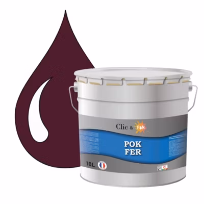 Peinture fer antirouille – Laque extérieure Semi-Brillante POK FER – 10L – RAL 4007 – Violet Pourpre