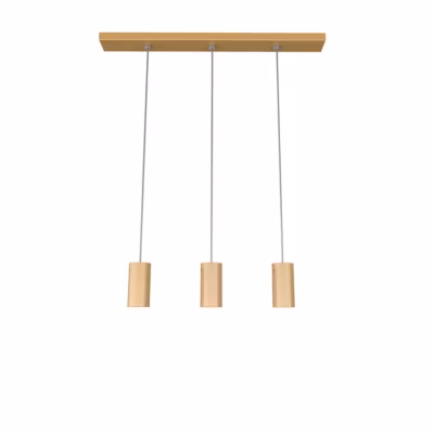 LUMICOM – ROND Suspension, 3X GU10, max 33W, métal, anodic or, L70cm x H10cm