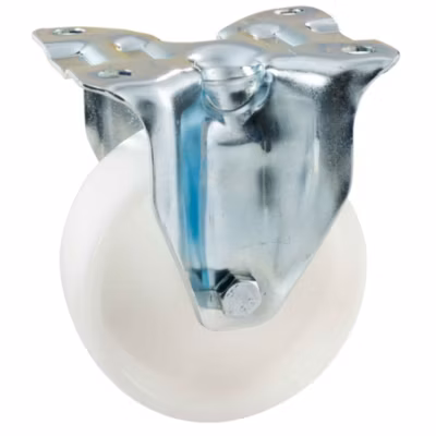 Roulette fixe blanche de 100 mm de diamètre