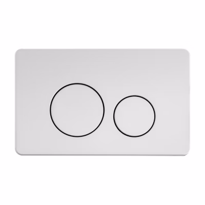 BALNEO Plaque de commande WC OXO blanche – plaque encastrée pour bâti-support – double touche 2 fonctions