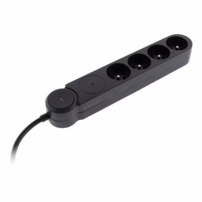 Multiprise parafoudre 4x16A noir Zenitech