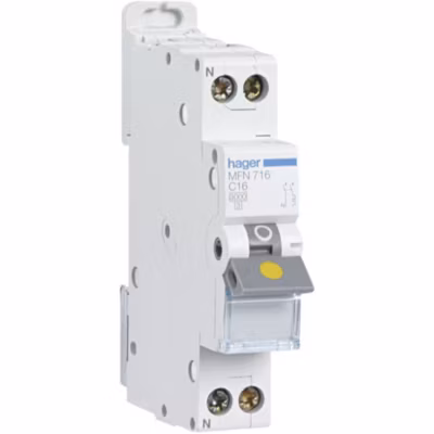 Disjoncteur 1P+N 3kA C-6A 1 Module – HAGER – MFN706