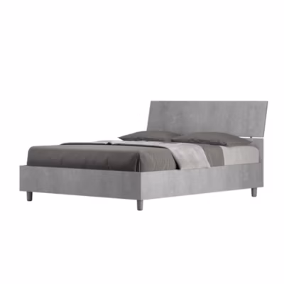 Lit rangement béton Demas 140×190 avec tête de lit inclinée