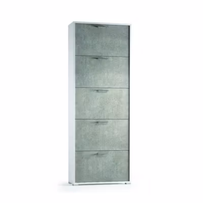 Armoire À Chaussures Blanche Avec 5 Portes Effet Béton