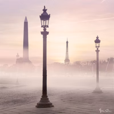 Tableau sur verre synthétique place de la concorde 90×90 cm Fabriqué en France