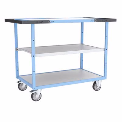 Desserte de bureau double poignée silencieux – 3 plateaux 1000x600mm – Charge max 250kg – 880702522