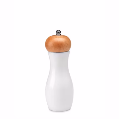 Moulin à Poivre ou Sel en Bois Blanc – H 12,5 à 19,5 cm – Pujadas – Blanc – l0.1- L0.1- P0.1- h12.5- Bois