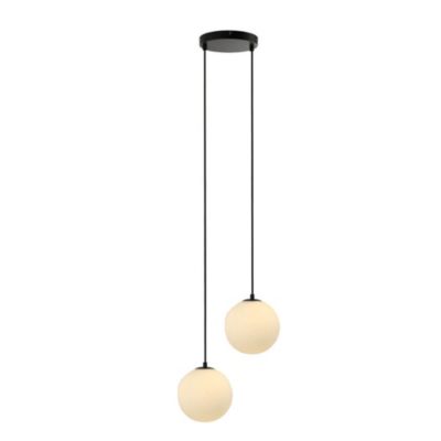 Suspension en verre SUNA blanc – 2 feux