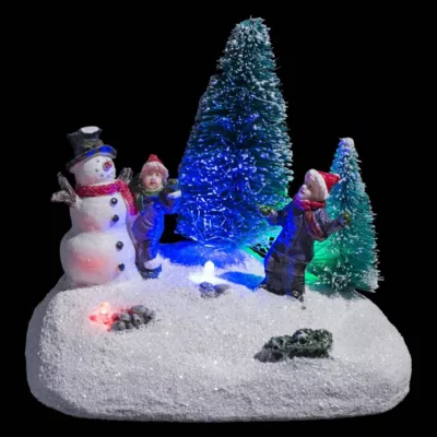 Sujet lumineux neige et sapin 6 led assorti – feeric lights & christmas
