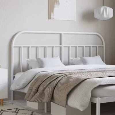 vidaXL Tête de lit métal blanc 180 cm 353720