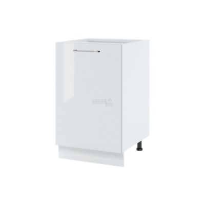 Cuisineandcie – Meuble bas de cuisine Bellissi Blanc Brillant 1 porte L 50 cm