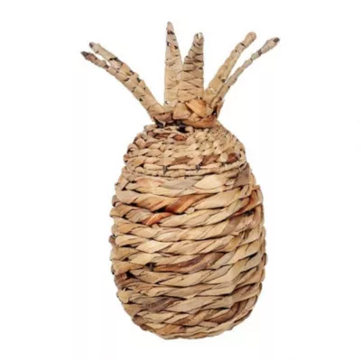 Boite ananas en paille naturelle hauteur 31cm