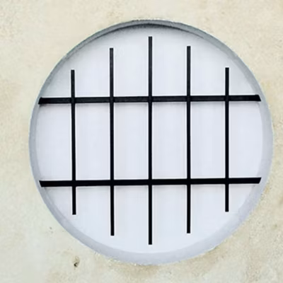 Grille de Defense Close diametre 80 cm pour Fenetre ronde (côte tableau)