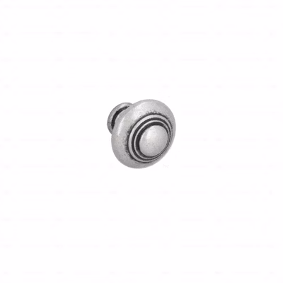 Boutons pour meubles en zamac Diamètre 30 Vieil argent brillant