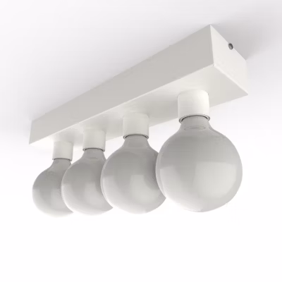 LUMICOM – BOSTON XL Plafonnier, 4XE27, max 42W, métal, blanc mat, 10X45cm