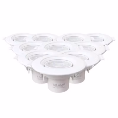 Spot LED Encastrable – SILUMEN – Rond Blanc 8W – Blanc Chaud 2300K – 640 Lumens – IP40